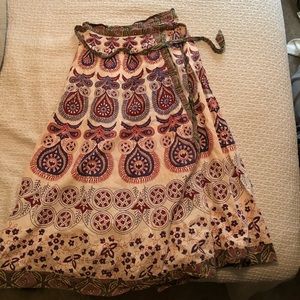 Woodprint Wrap Skirt